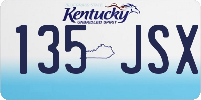 KY license plate 135JSX