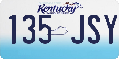 KY license plate 135JSY