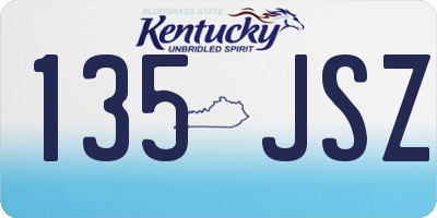 KY license plate 135JSZ