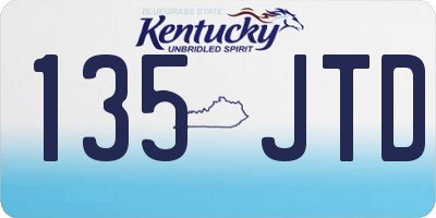 KY license plate 135JTD