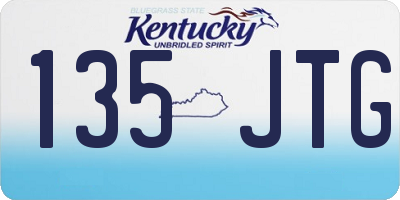 KY license plate 135JTG