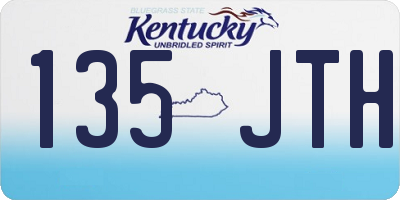 KY license plate 135JTH