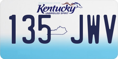 KY license plate 135JWV