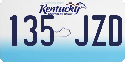 KY license plate 135JZD