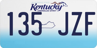 KY license plate 135JZF