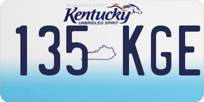 KY license plate 135KGE