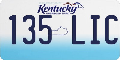 KY license plate 135LIC