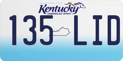 KY license plate 135LID