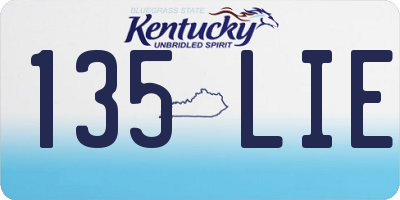 KY license plate 135LIE