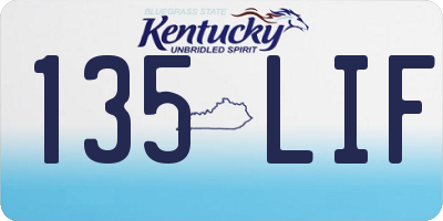 KY license plate 135LIF