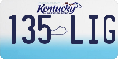 KY license plate 135LIG