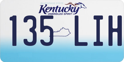 KY license plate 135LIH
