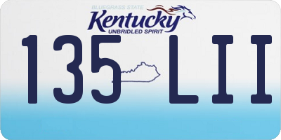 KY license plate 135LII