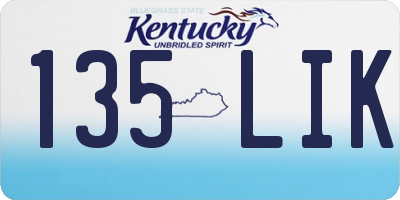 KY license plate 135LIK