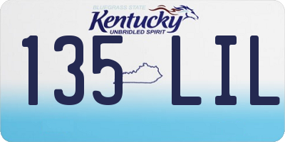 KY license plate 135LIL