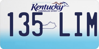 KY license plate 135LIM