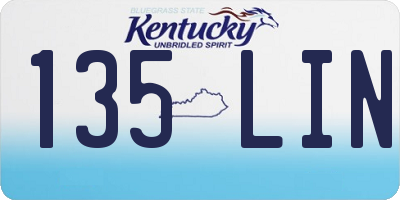 KY license plate 135LIN
