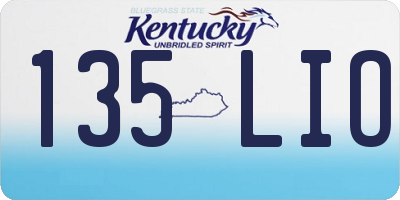 KY license plate 135LIO