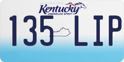 KY license plate 135LIP