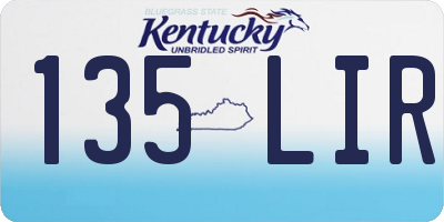 KY license plate 135LIR