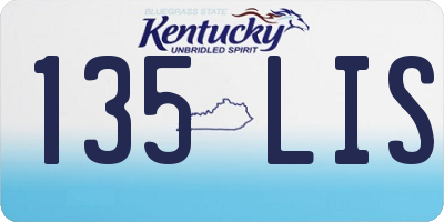 KY license plate 135LIS