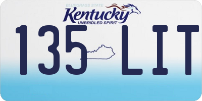 KY license plate 135LIT