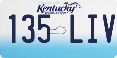 KY license plate 135LIV