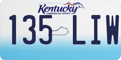 KY license plate 135LIW