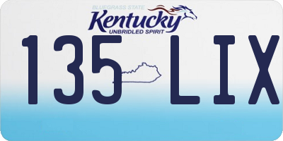 KY license plate 135LIX