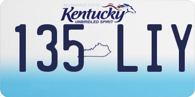 KY license plate 135LIY
