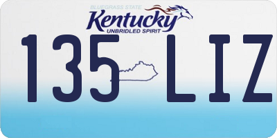 KY license plate 135LIZ