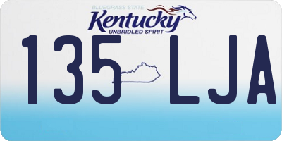 KY license plate 135LJA