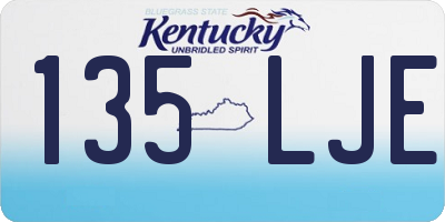 KY license plate 135LJE