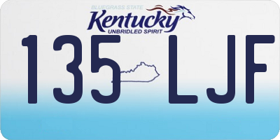KY license plate 135LJF