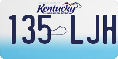 KY license plate 135LJH