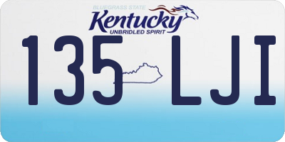 KY license plate 135LJI