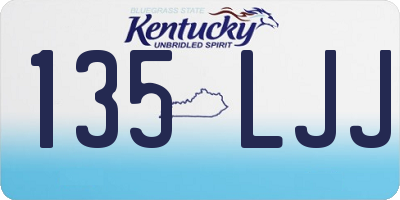 KY license plate 135LJJ