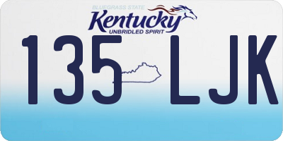 KY license plate 135LJK