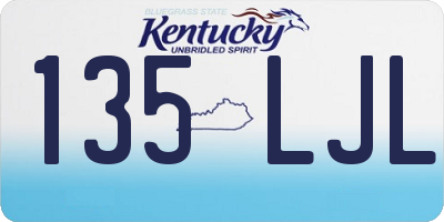 KY license plate 135LJL