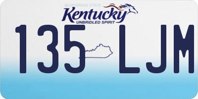 KY license plate 135LJM