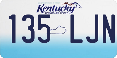 KY license plate 135LJN