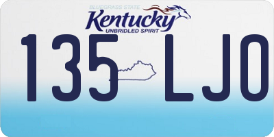 KY license plate 135LJO