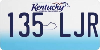 KY license plate 135LJR