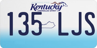 KY license plate 135LJS