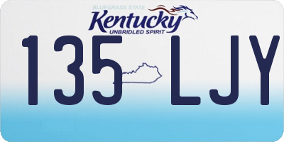 KY license plate 135LJY