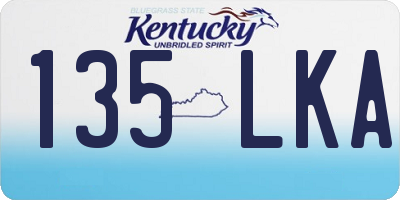 KY license plate 135LKA