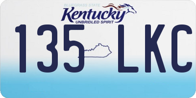 KY license plate 135LKC
