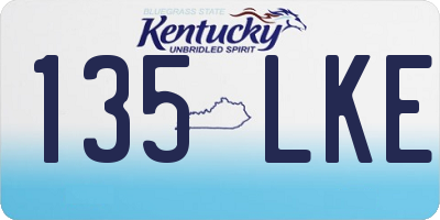 KY license plate 135LKE