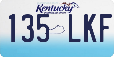 KY license plate 135LKF