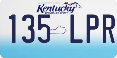 KY license plate 135LPR